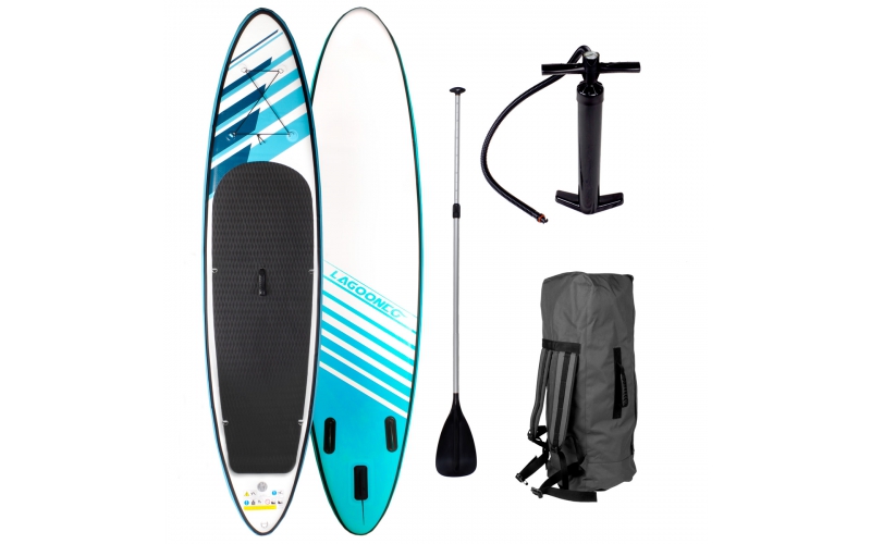 Inflatable stand up paddle board with accessories & carry bag