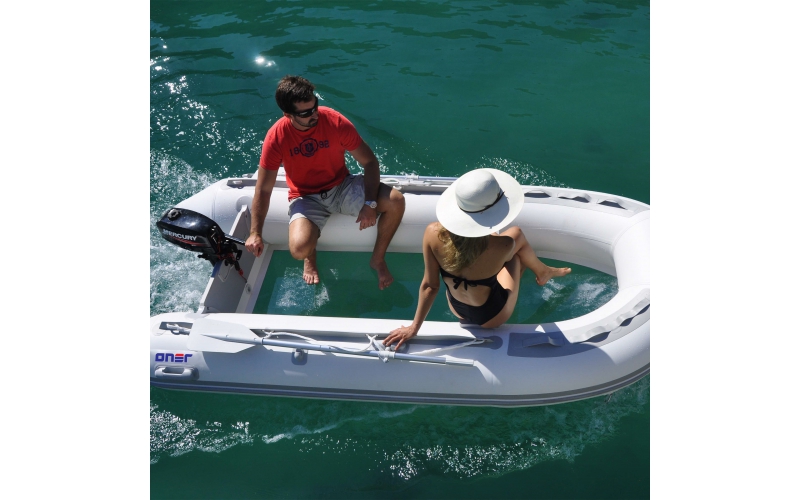 Inflatable boat with outboard motor