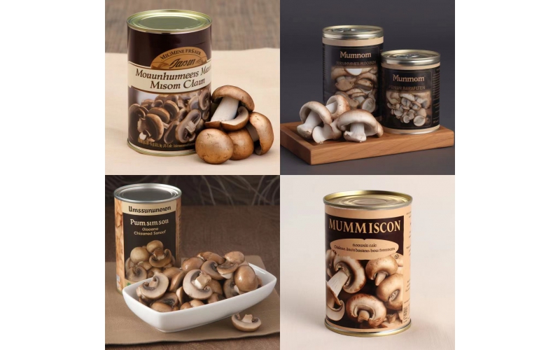 Canned sweet corn mushrooms and beans in different packages