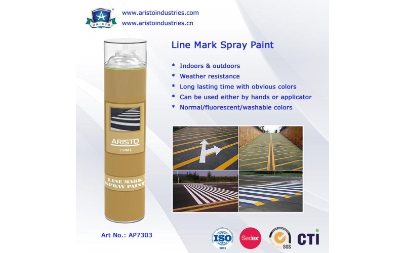 Acrylic Aerosol Line Mark Floor / Road Marking Spray Painting 750ml Weather Resistance
