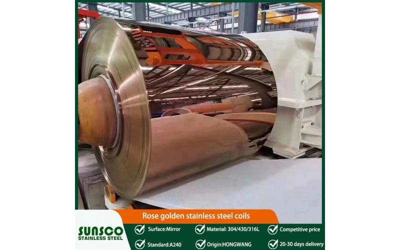 Rose golden stainless steel coils